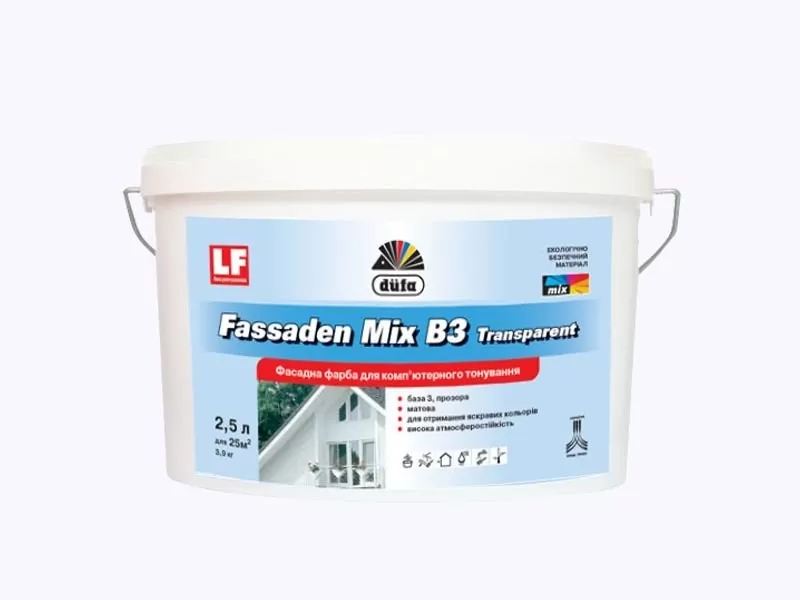 Краска фасадная Дюфа база B3 Fasaden Mix transparent 2,5л