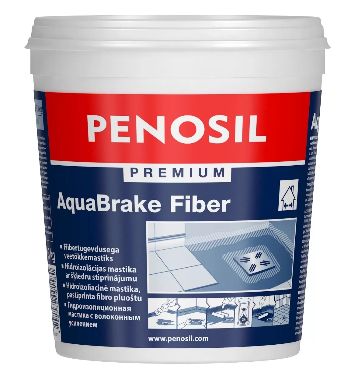 PENOSIL Гидроизоляционная мастика Premium AquaBrake Fiber NOBA 7,0 kg