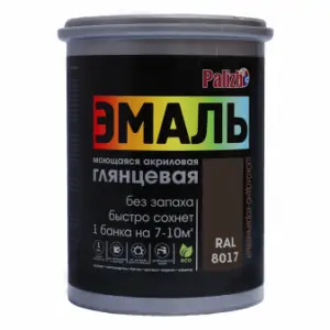 №602, Эмаль акриловая глянцевая "Palizh" (2,5 кг), шоколадно-коричневый RAL 8017