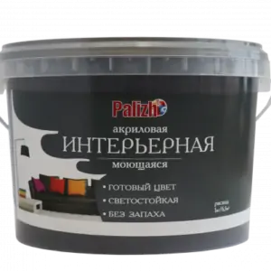 №317, Краска акриловая интерьерная моющаяся цветная "Palizh" (3,3 кг), графит RAL 7024