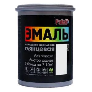 №600, Эмаль акриловая глянцевая "Palizh" (1,1 кг), белая База А